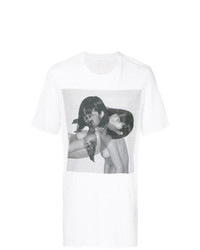 T-shirt à col rond imprimé blanc et noir Lost & Found Ria Dunn