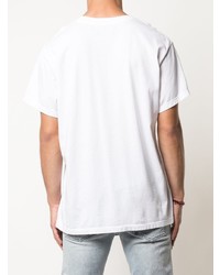 T-shirt à col rond imprimé blanc et noir Amiri