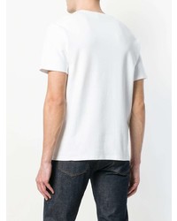 T-shirt à col rond imprimé blanc et noir MAISON KITSUNÉ