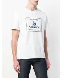 T-shirt à col rond imprimé blanc et noir MAISON KITSUNÉ