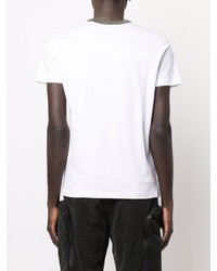 T-shirt à col rond imprimé blanc et noir Diesel