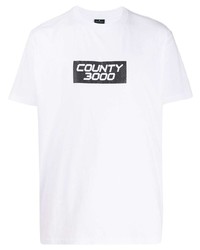 T-shirt à col rond imprimé blanc et noir Marcelo Burlon County of Milan