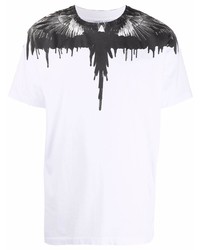 T-shirt à col rond imprimé blanc et noir Marcelo Burlon County of Milan