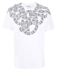 T-shirt à col rond imprimé blanc et noir Marcelo Burlon County of Milan