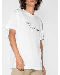 T-shirt à col rond imprimé blanc et noir Soulland