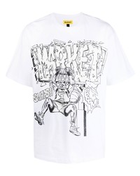 T-shirt à col rond imprimé blanc et noir MARKET