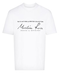 T-shirt à col rond imprimé blanc et noir Martine Rose