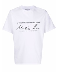 T-shirt à col rond imprimé blanc et noir Martine Rose