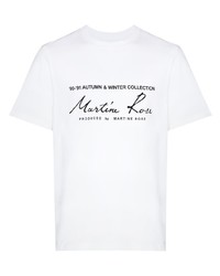 T-shirt à col rond imprimé blanc et noir Martine Rose
