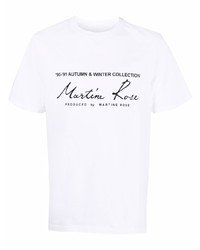 T-shirt à col rond imprimé blanc et noir Martine Rose