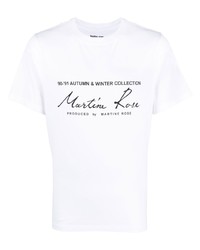 T-shirt à col rond imprimé blanc et noir Martine Rose