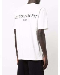 T-shirt à col rond imprimé blanc et noir Ih Nom Uh Nit