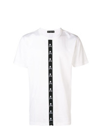 T-shirt à col rond imprimé blanc et noir Mastermind World