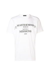 T-shirt à col rond imprimé blanc et noir Mastermind World
