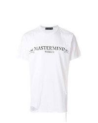 T-shirt à col rond imprimé blanc et noir Mastermind World