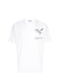 T-shirt à col rond imprimé blanc et noir McQ Alexander McQueen