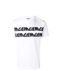 T-shirt à col rond imprimé blanc et noir McQ Alexander McQueen