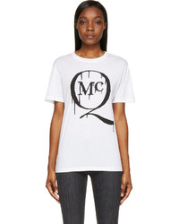 T-shirt à col rond imprimé blanc et noir MCQ
