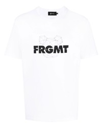 T-shirt à col rond imprimé blanc et noir Medicom Toy