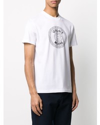 T-shirt à col rond imprimé blanc et noir Versace