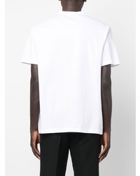 T-shirt à col rond imprimé blanc et noir Versace
