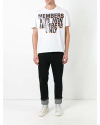 T-shirt à col rond imprimé blanc et noir Stella McCartney