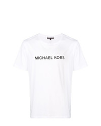 T-shirt à col rond imprimé blanc et noir MICHAEL Michael Kors