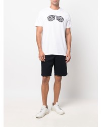 T-shirt à col rond imprimé blanc et noir Michael Kors