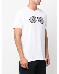 T-shirt à col rond imprimé blanc et noir Michael Kors