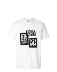 T-shirt à col rond imprimé blanc et noir Misbhv