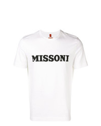 T-shirt à col rond imprimé blanc et noir Missoni