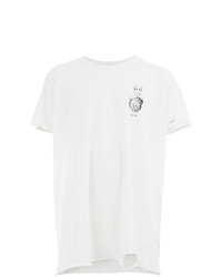 T-shirt à col rond imprimé blanc et noir Mjb