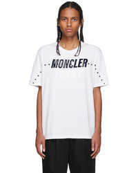 T-shirt à col rond imprimé blanc et noir Moncler Genius