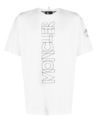 T-shirt à col rond imprimé blanc et noir MONCLER GRENOBLE