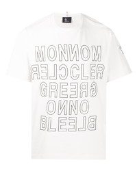 T-shirt à col rond imprimé blanc et noir MONCLER GRENOBLE