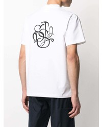 T-shirt à col rond imprimé blanc et noir Soulland