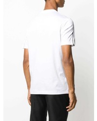 T-shirt à col rond imprimé blanc et noir Giorgio Armani