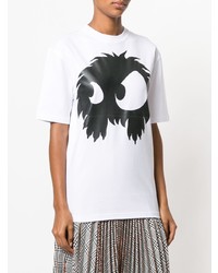 T-shirt à col rond imprimé blanc et noir McQ Alexander McQueen