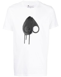 T-shirt à col rond imprimé blanc et noir Moose Knuckles