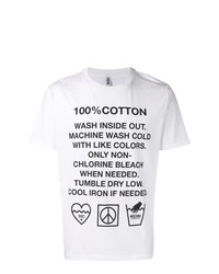 T-shirt à col rond imprimé blanc et noir Moschino Underwear