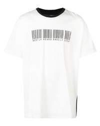 T-shirt à col rond imprimé blanc et noir Mostly Heard Rarely Seen