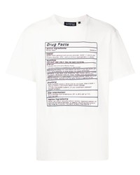 T-shirt à col rond imprimé blanc et noir Mostly Heard Rarely Seen