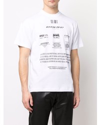 T-shirt à col rond imprimé blanc et noir VTMNTS