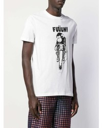 T-shirt à col rond imprimé blanc et noir PS Paul Smith