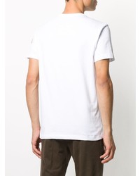 T-shirt à col rond imprimé blanc et noir Moncler