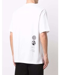 T-shirt à col rond imprimé blanc et noir Y-3