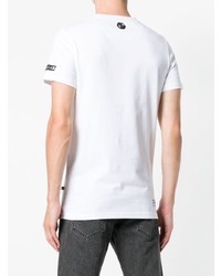 T-shirt à col rond imprimé blanc et noir Philipp Plein