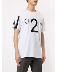 T-shirt à col rond imprimé blanc et noir N°21