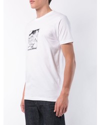 T-shirt à col rond imprimé blanc et noir Odin