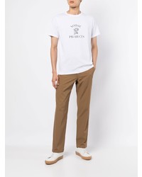 T-shirt à col rond imprimé blanc et noir Norse Projects